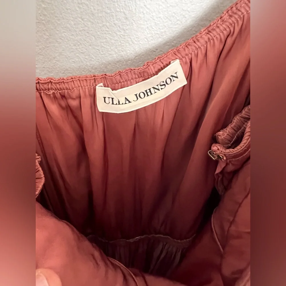 Ulla Johnson Delilah Plisse Matte Satin Midi Dress Size Large - Picture 9 of 10